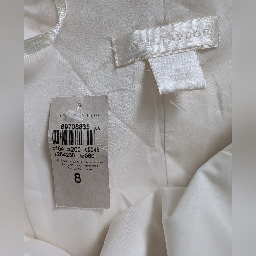 Ann Taylor Silk Taffeta Ivory Wedding Gown NWT Size 8 - Picture 5 of 5